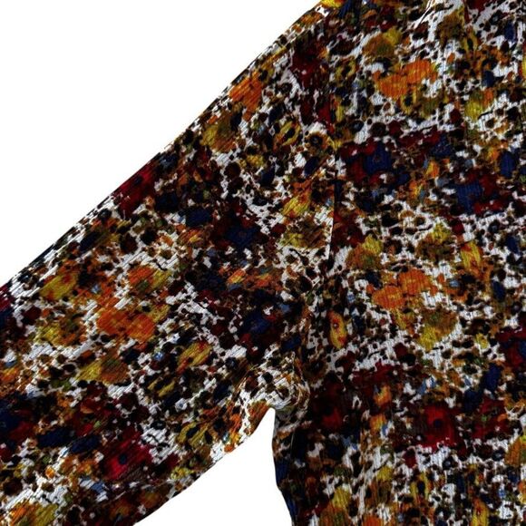Kut From The Kloth Floral Blouse Button Front Long Sleeves SZ M #2399 - Picture 4 of 13